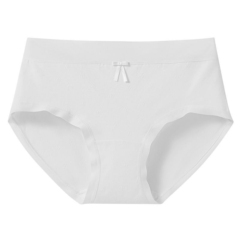 Girl Spring and Autumn Sweet Pure Color Jacquard Breathable High Play No Trace in Waist Triangle Briefs M