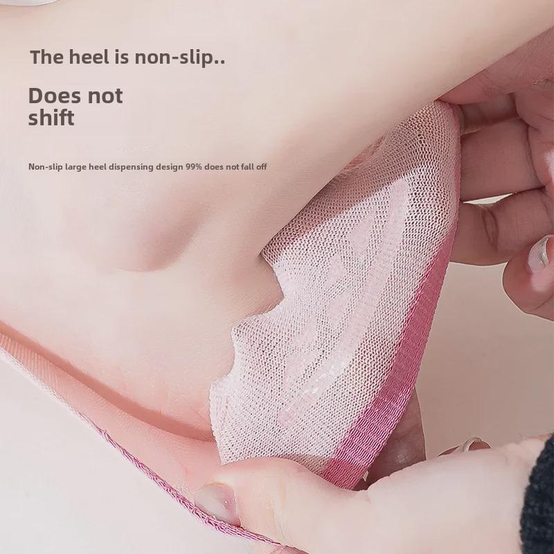 Kadın Nefes Alabilen Pamuk Görünmez Çoraplar - Düz Renk, Ter Emici, Kaymaz, Rahat, İlkbahar ve Yaz için Her Şeye Uygun