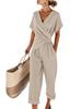 Women's European & American Summer Fashion Solid Color Irregular Short Sleeve Set