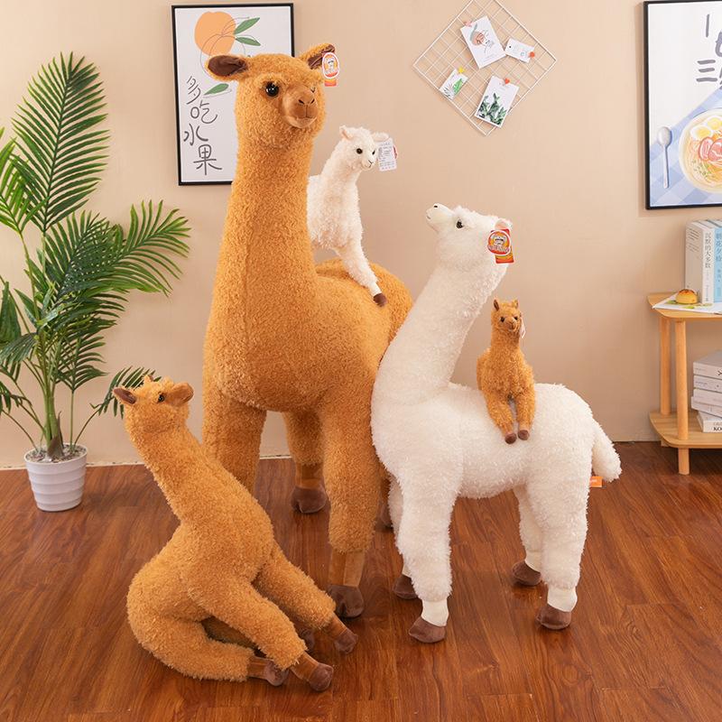 Cute Alpaca Doll Variable Shape Large Size Plush Toy Mall Ornaments Simulated Lamb Gift