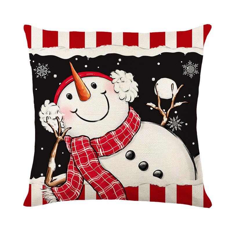 

Christmas Letter Print Pillow Case Decoration Imitation Linen Sofa Cushion Cover Bedroom Bedside Cushion Cover 45 * 45Cm (without pillow core)