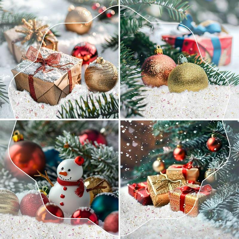 200g Snowflake Powder Summer Christmas Faux Snow Glitter Twinkles Snowflakes Powder Christmas Village Display Decoration Supply