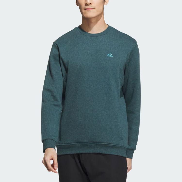 Adidas Go-To Crewneck Sweatshirt Solid Logo Golf Long Sleeve Sweatshirt Men Sweatshirt Arctic-Blue IA2610