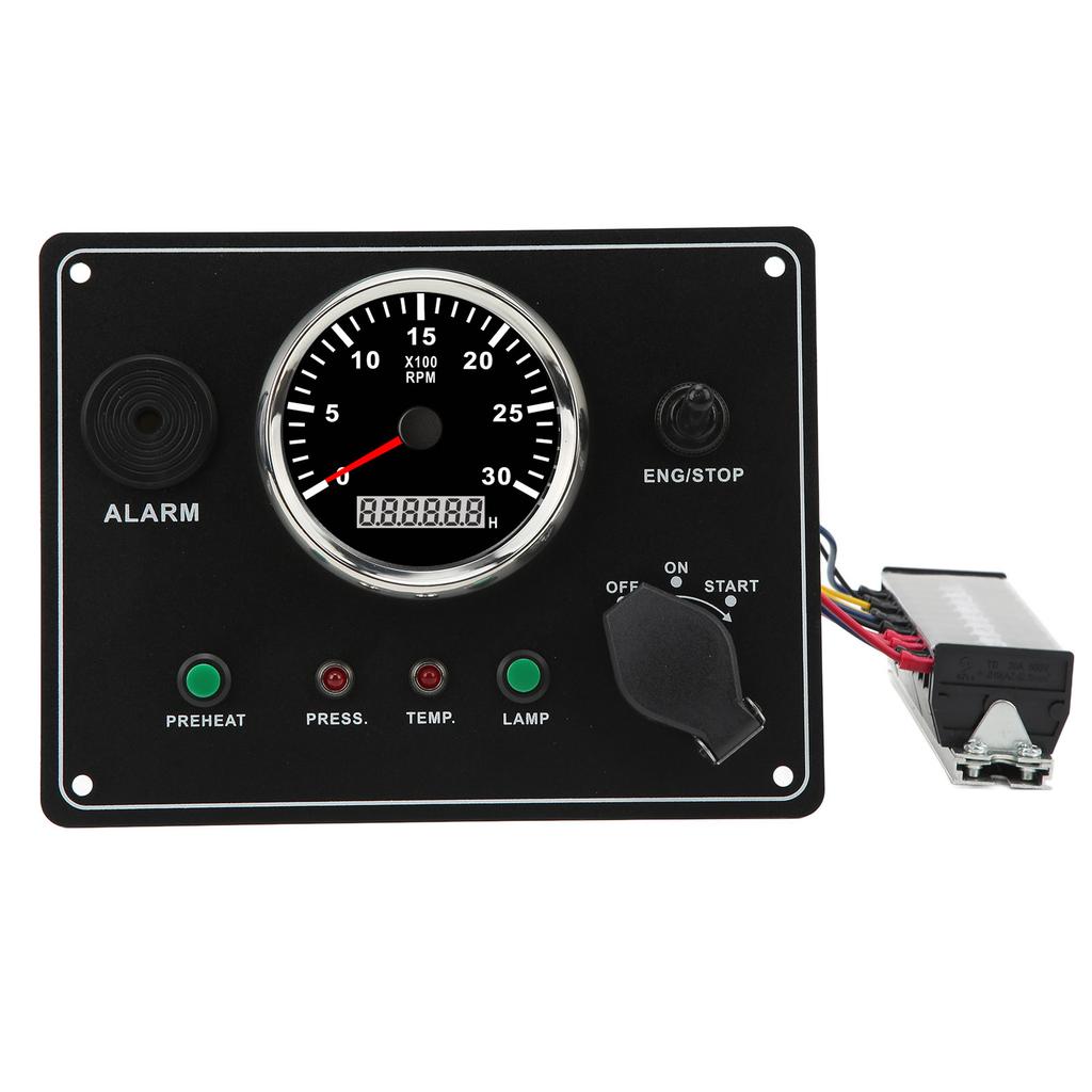 Marine Instrument Panel Multi Function 3000RPM Engine Speedometer Low Oil Pressure Water Temperature Alarm for RVs