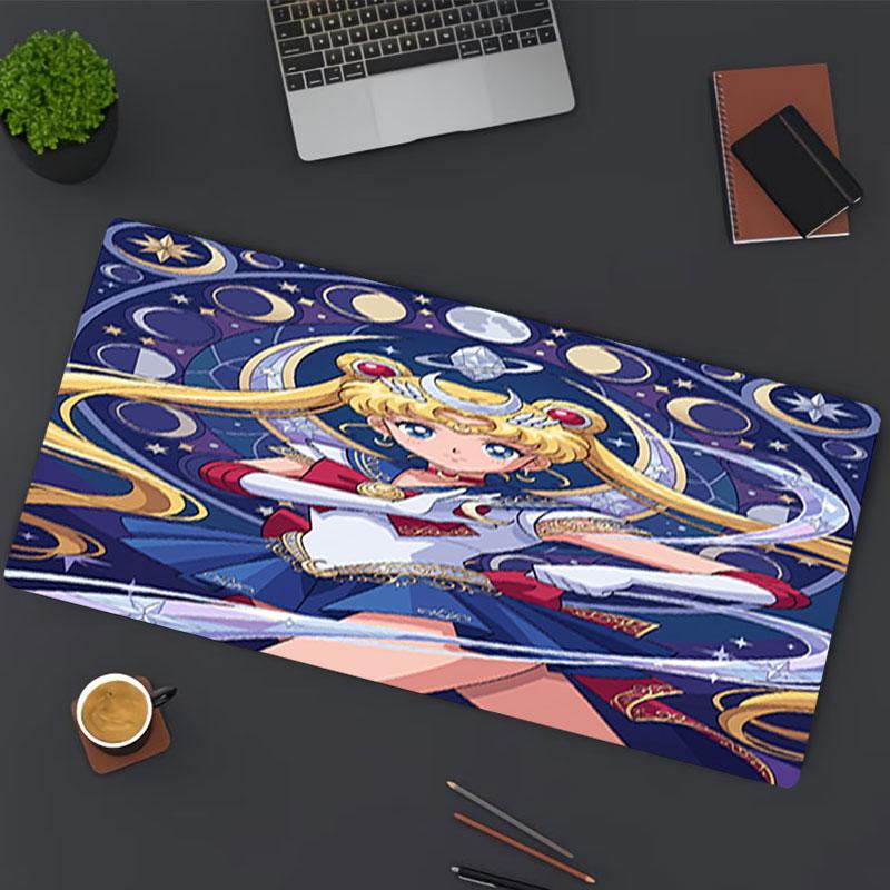 Sailor Moon Aufdruck Mauspads, für Tastaturpad Laptop PC Matte für Büro Heimgebrauch, Schreibtischdekoration, Perfektes Geburtstagsgeschenk für Gamer