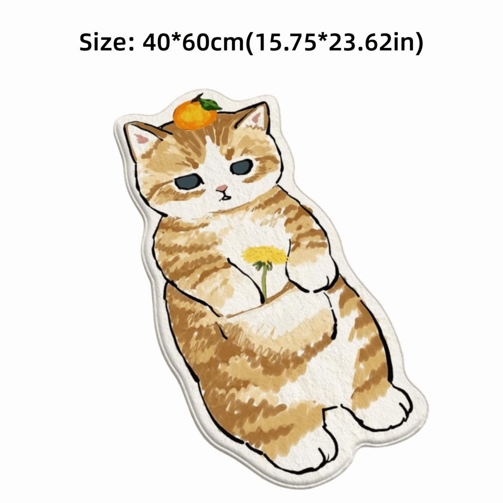 Irregular Cartoon Cat Carpet Faux Cashmere Bedside Rug Bedroom Area Rugs for Sofa Coffee Table