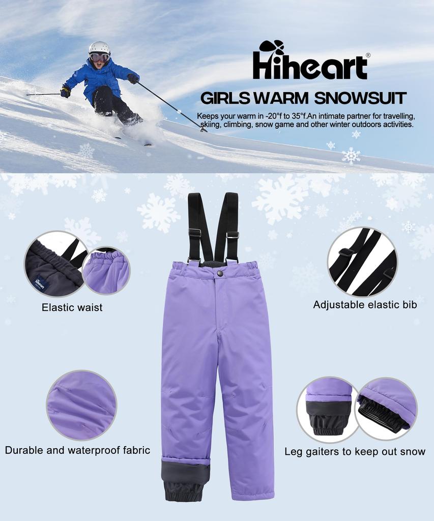 Hiheart Ski- og Snowboardbekledning Dunjakke og Perfekt for Snø Akihabara Størrelse 120 Barnesett, Jentebukser, 2-delt sett, Lek, Farge,