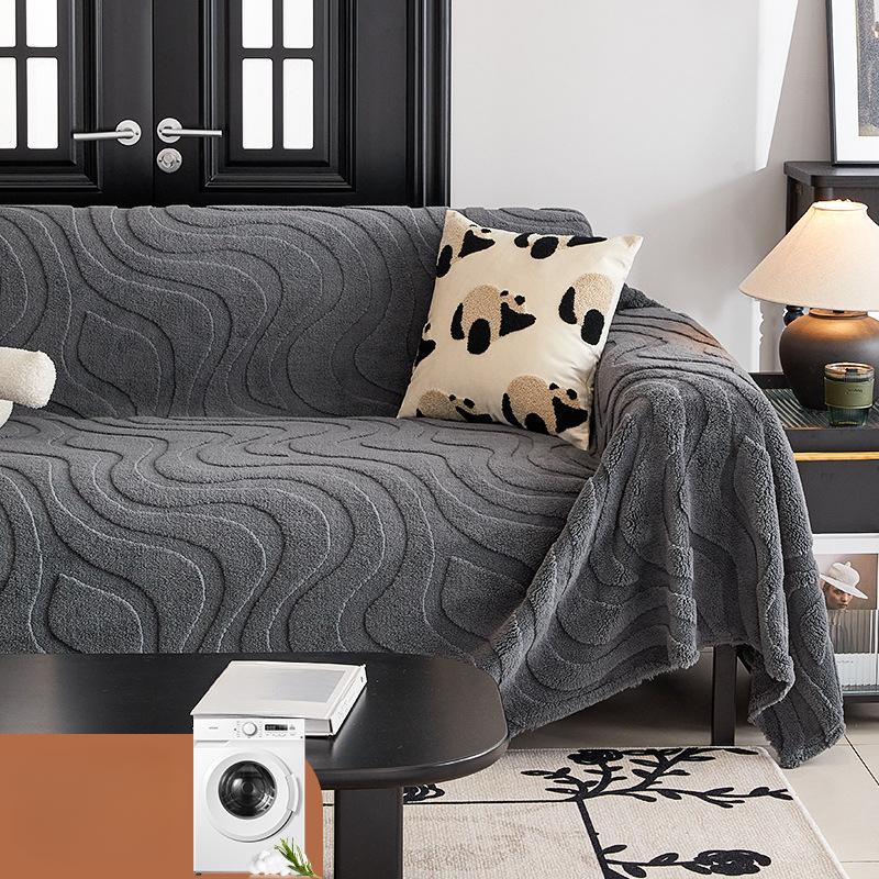 Modern Simple Plush Sofa Towel Full Cover Cloth Dust-Proof and Warm Sofa Cover All-Inclusive Universal Cover Nap Wool Blanket