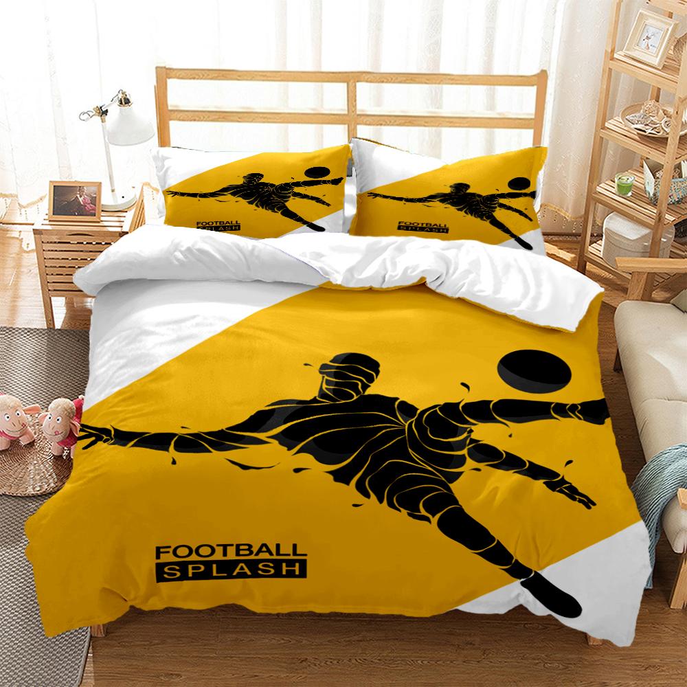 Copripiumino 3D Calcio Calcio/ Calcio Stampa Digitale Poliestere Set Biancheria da Letto Bambino Bambini Coperture Set Copripiumino Ragazzi Per Adolescenti