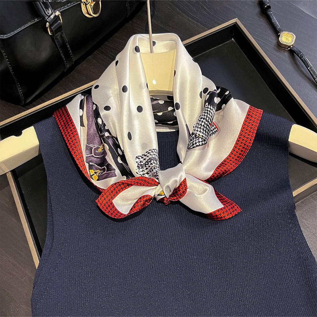 100% Natural Real Silk Scarf Women Hair Foulard Luxury High Quality Bandana Square Headband Hijab Print Poncho Scarves Pashmina