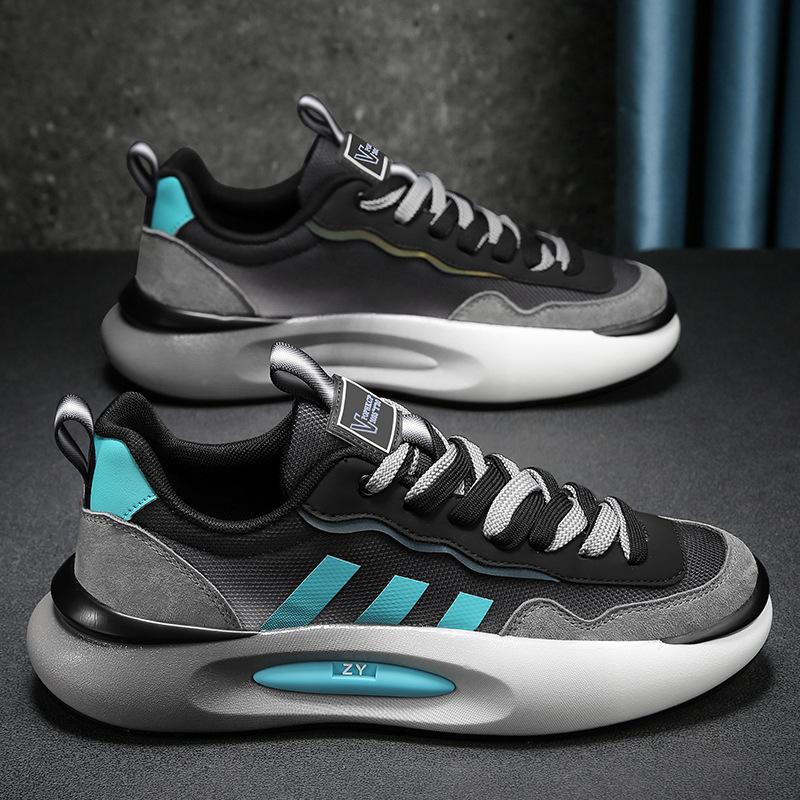 Retro Men's Shoes Leather Mesh Casual Matte Lightweight Spring and Summer Running Dad Sneakers