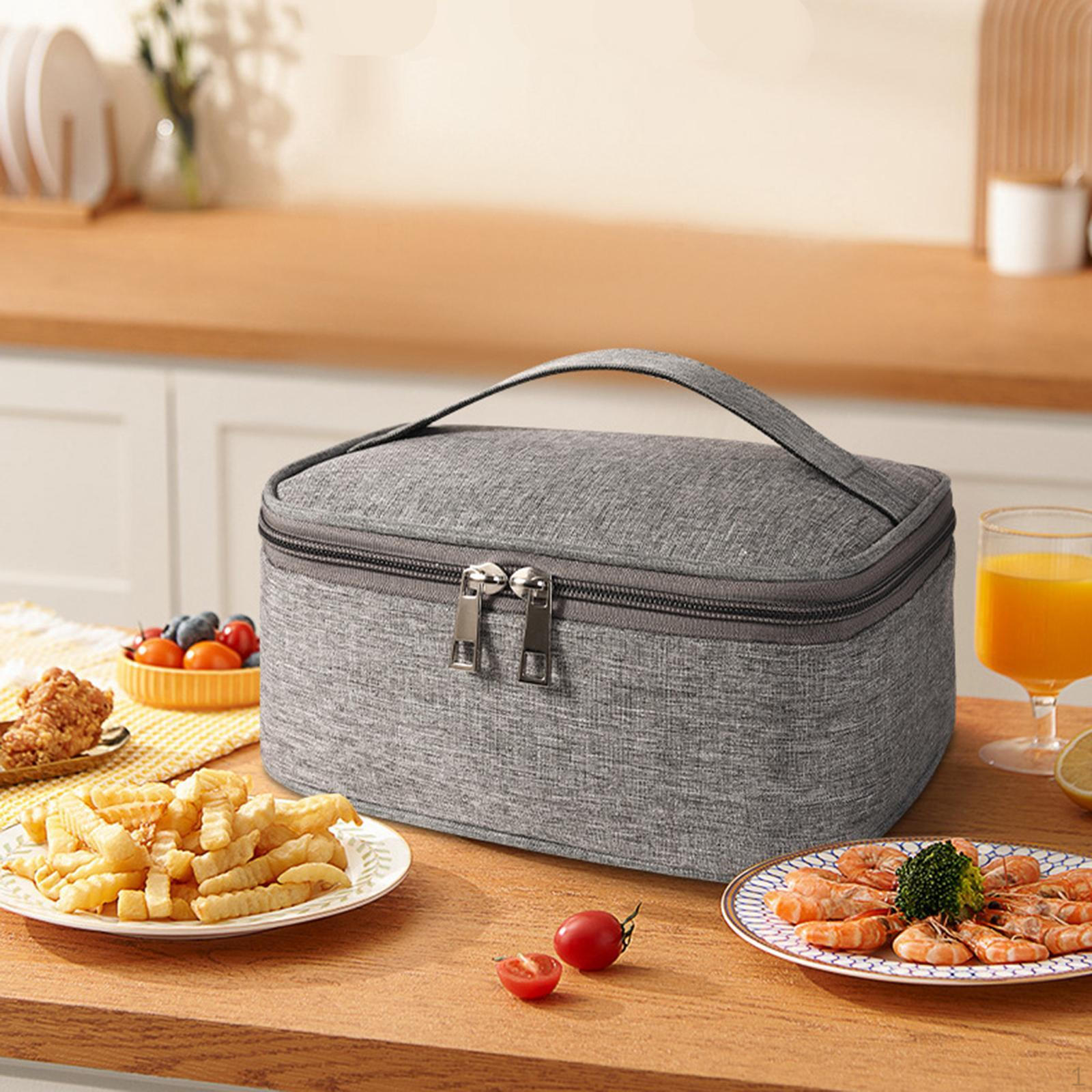 

Электрический подогреваемый ланч-бокс, сумка-тоут, многоразовый, удобный для еды серый