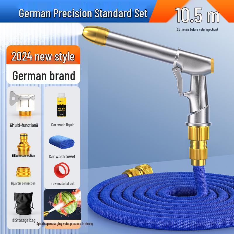 High-Pressure Telescopic Car Wash Water Gun with Soft Hose Nozzle