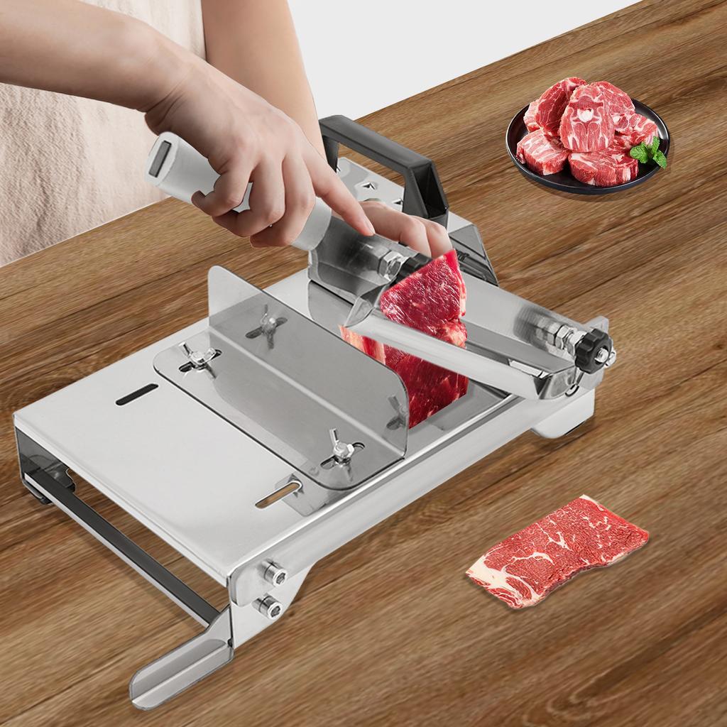 Manual Meat Slicer Stainless Steel Meat Slicer Machine Frozen Meat Cutter Food Vegetables Slicer for Home Cooking Hotpot Shabu