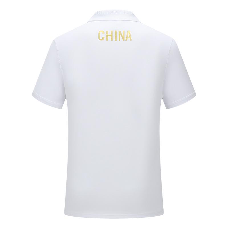 Unisex Chinese-Style Polo Shirt: Summer Team Uniform, Lapel Short Sleeve Sports Training Top