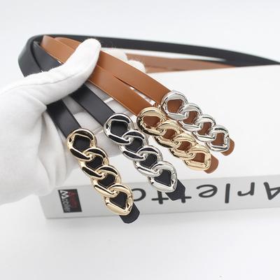 8-Character Alloy Buckle Belt Women'S Coat Decoration Fine Small Multi-Color Belt Women