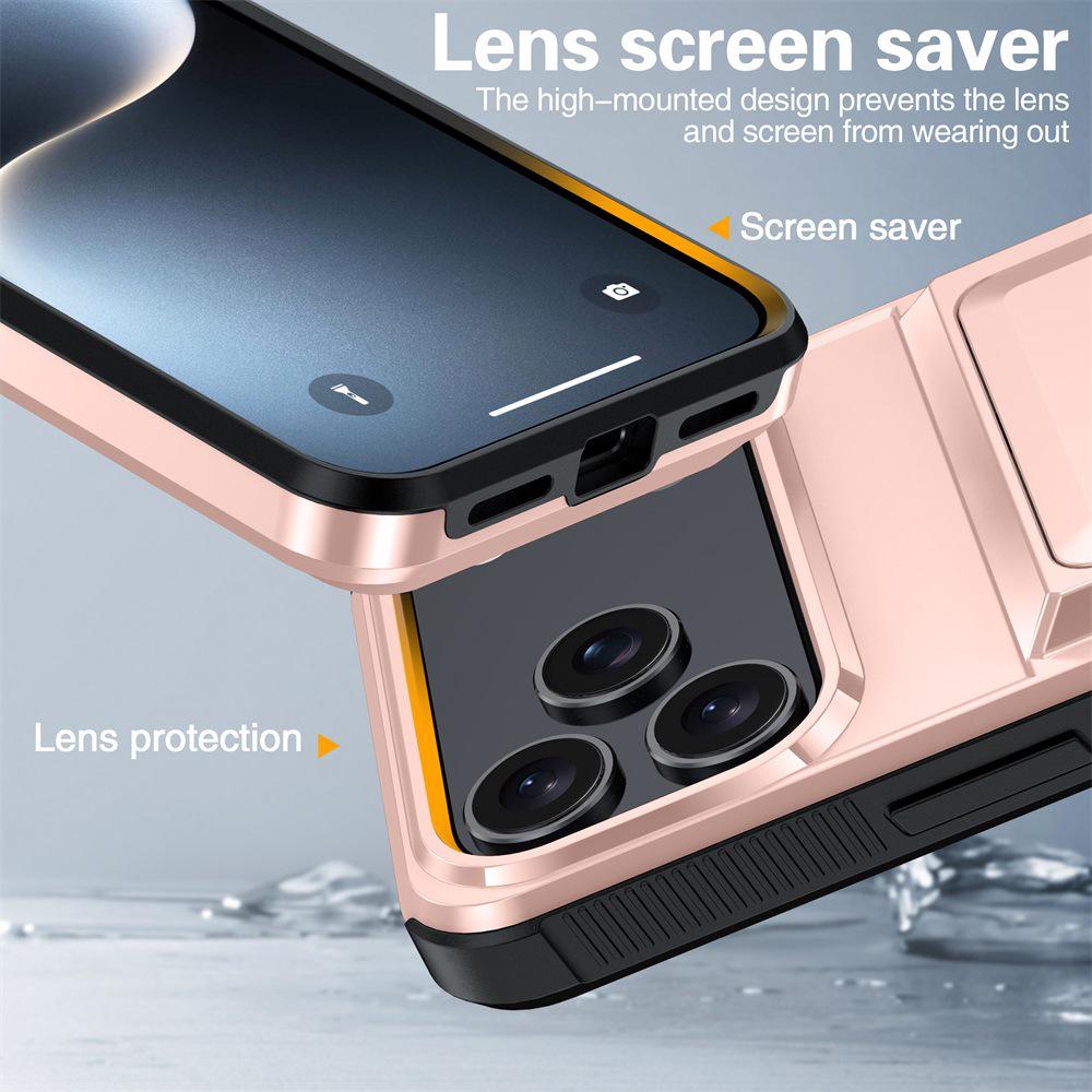 iPhone 17 Card Slot Flip Wallet Case, Drop-Proof Premium Protective Cover for iPhone 14/15/16 Plus