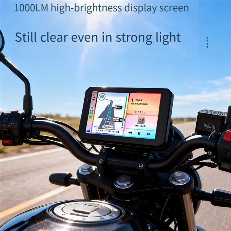 Portable Digital Display Motorcycle 5 Inch Display Wireless Carplay Android Auto Pallyer Navigation Screen