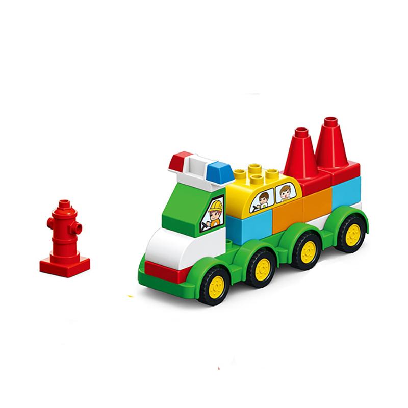 Large Particles Duploed Car Squad Building Blocks DIY City Cars Educational Bricks Kids Toys For Children Gift