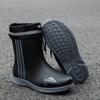 Men Mid-calf Rain Boots Slip-On Waterproof Rubber Rain Shoes Work Mud Boots Durable Non-Slip Boots for Farming Gardening Fishing