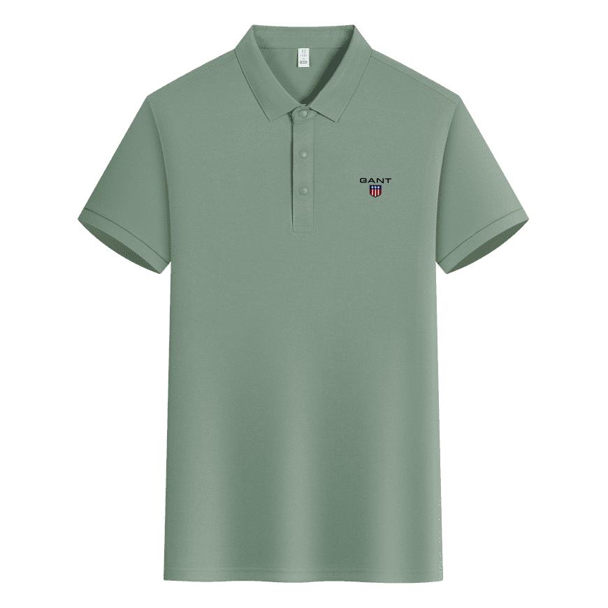 Gant 2025 Sommer Ny Brodert Business Casual Ensfarget Poloskjorte Par Poloskjorte