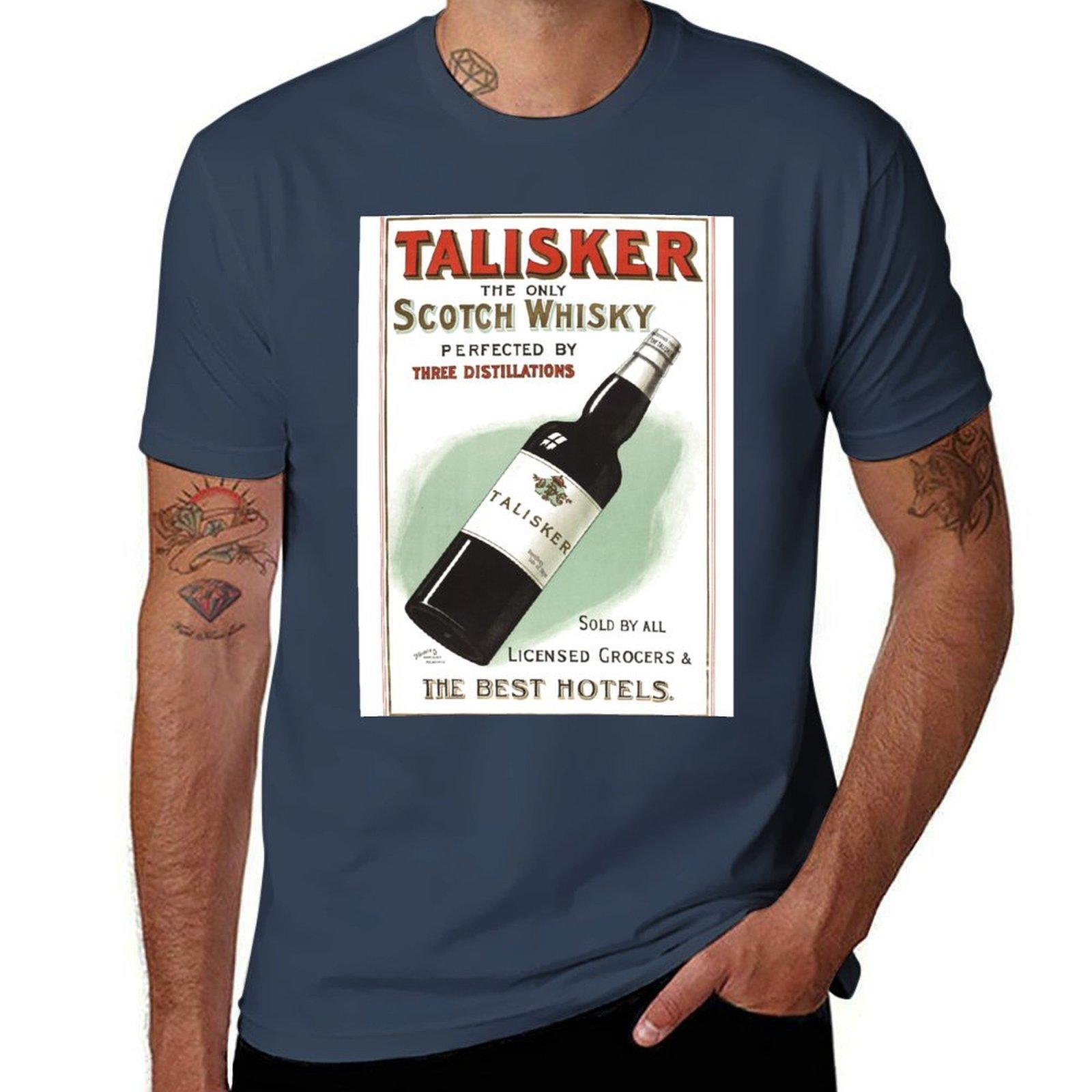 

Talisker Шотландский Виски Австралийский Винтажный Постер Футболка смешные футболки темный юмор хлопковые футболки мужчина 100% Футболка S