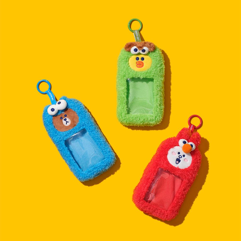 Sesame Street X LINE FRIENDS Photo Card Holder Keychain Oscar Sally