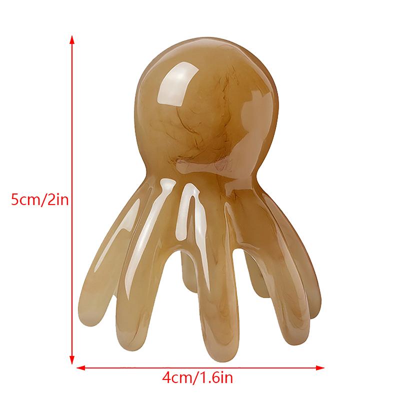 2 Pcs Resin Octopus Comb Head Massager Meridian Scraping Scalp Massage Acupuncture Spa Body Home Health Therapy Tool