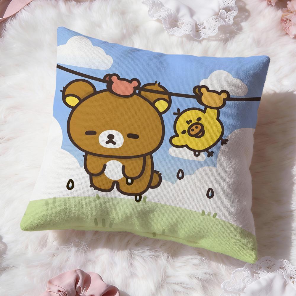 Cute R-RirakkumaS Cushion Cover Premium Comfort Reversible Pillow Cove -Two in One Design for Any Room & Car Interior