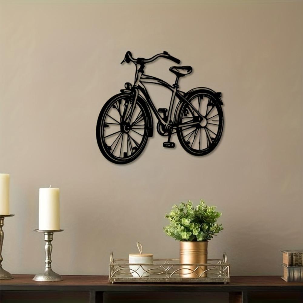 Vintage Bicycle Metal Wall Art, Classic Bike Silhouette, Retro Iron Decor for Living Room, Cycling Enthusiasts, Rust-Proof, Easy Hang