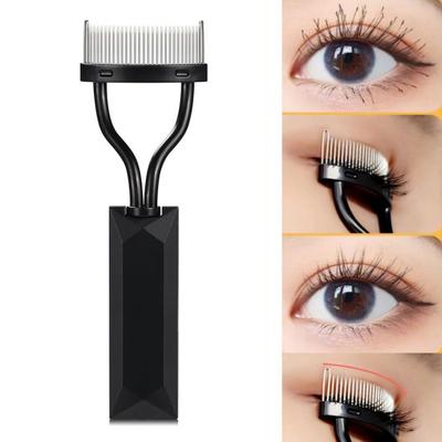 1ks/1 sada Nerezová kulma na řasy Hřeben na oddělování řas Přenosný Manuální nástroj na natáčení řas Ženy Dívky Make-up Potřeby k narozeninám