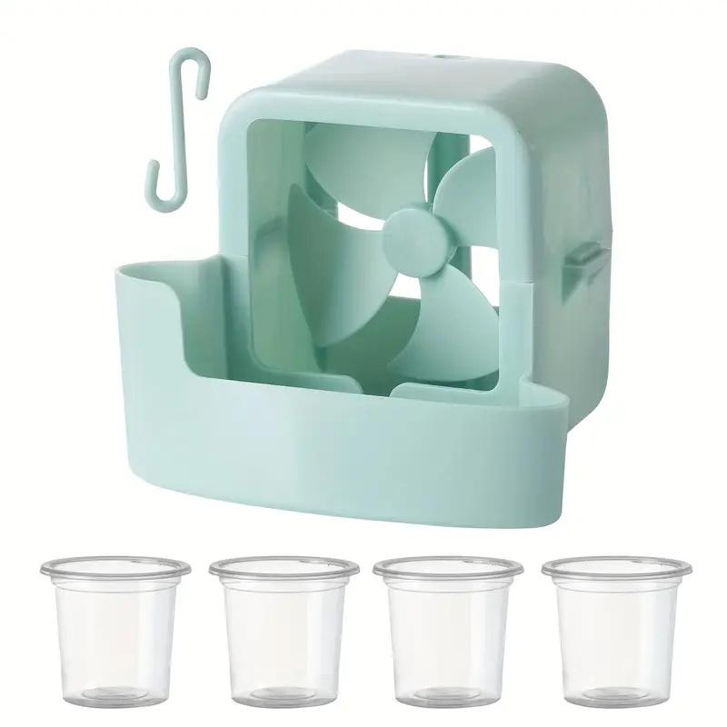 Electric Fan Cooling Storage Box Portable Floor Fan Non Perforated Fan Box Suspended Ice Cooler With Hanging Hook and 4 Cups