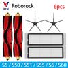 עבור אביזרים לשואב אבק Roborock S5 S50 S51 S55 S6 S60 S6 Pure: מסנן HEPA, מטלית מיקרופייבר, מברשת צדית, מברשת ראשית, חלקי חילוף