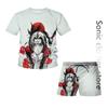 Sommer Anime Naruto T-skjorte Herre Fritidssett Merke Gutter T-skjorte Kortermet+shorts Overdimensjonert 3d-utskrift Todelt sett for barn