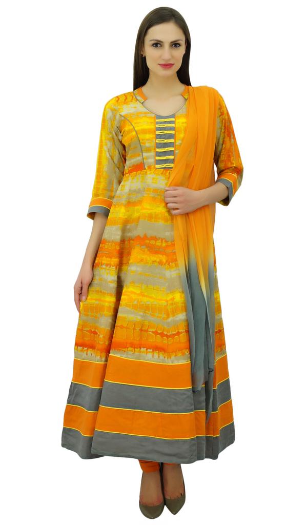 Atasi Women'S Designer Cotton Anarkali Salwar Kameez Indian Suit With