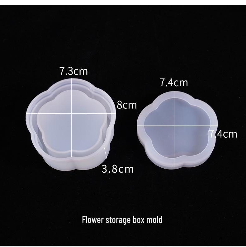 

Poppy Heart & Round Crystal Resin Storage Box Mold