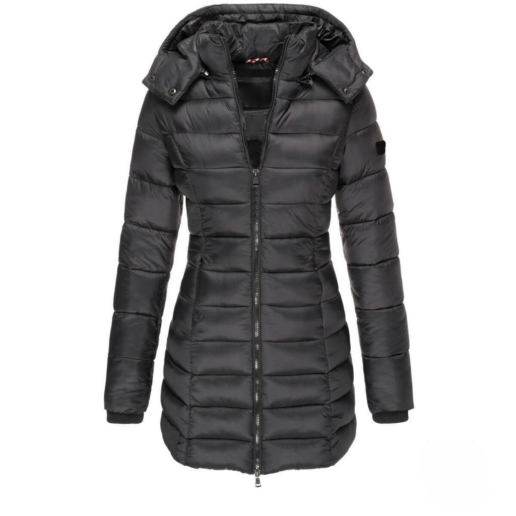 Women Medium and Long-cut Slim-fitting Cotton-padded Jackets, Warm Down Cotton-padded Clothes