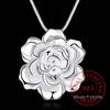 925 Sterling Silver Lotus Necklaces & Pendants for Women Elegant Flower Short Choker Necklace Sterling Silver Fine Jewelry Bijou