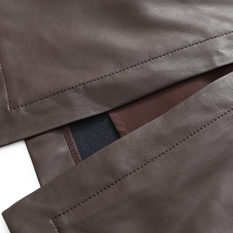 Tatu Herbst/Winter Schlankmachender Kunstleder-Bleistiftrock