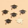 Graduation Season DIY Alloy Enamel Charms: Cap, Flowers, and Book Pendants
