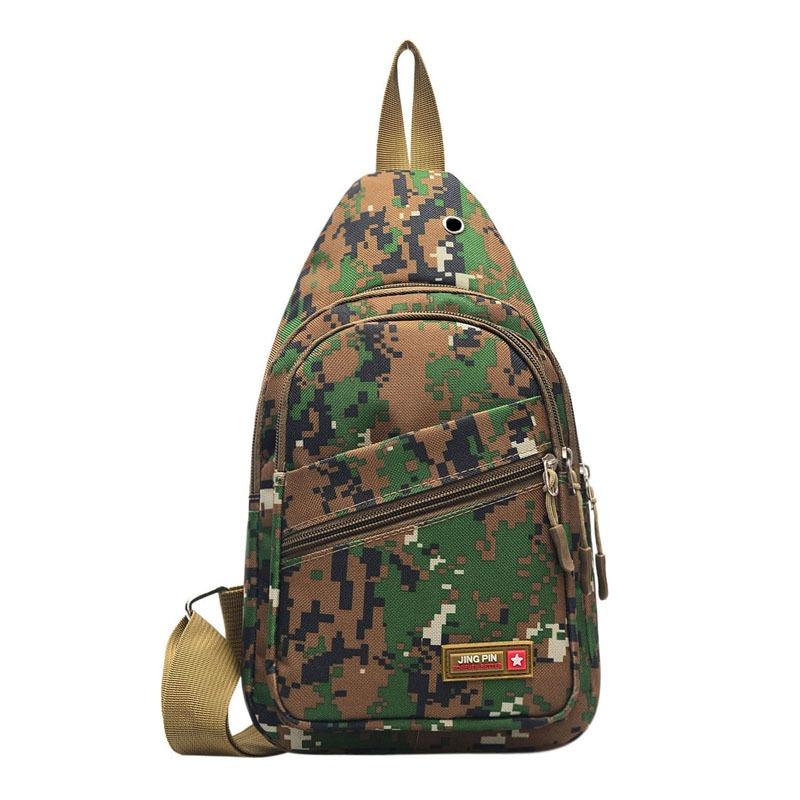 New camouflage breast bag, men's shoulder messenger bag, sports breast bag, multi-functional chest bag.