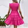 YYFS Women's Fashion Summer Spring Solid Color Print Sleeveless V-Neck Casual Dresses