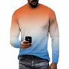 Men Gradient Color Crew Neck Long Sleeve T Shirt Faith Letter Print Casual Daily Wear Top For Spring Autumn