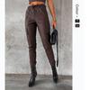 European & American Autumn/Winter Street Style Waist-Cinching Leather Drawstring Pants