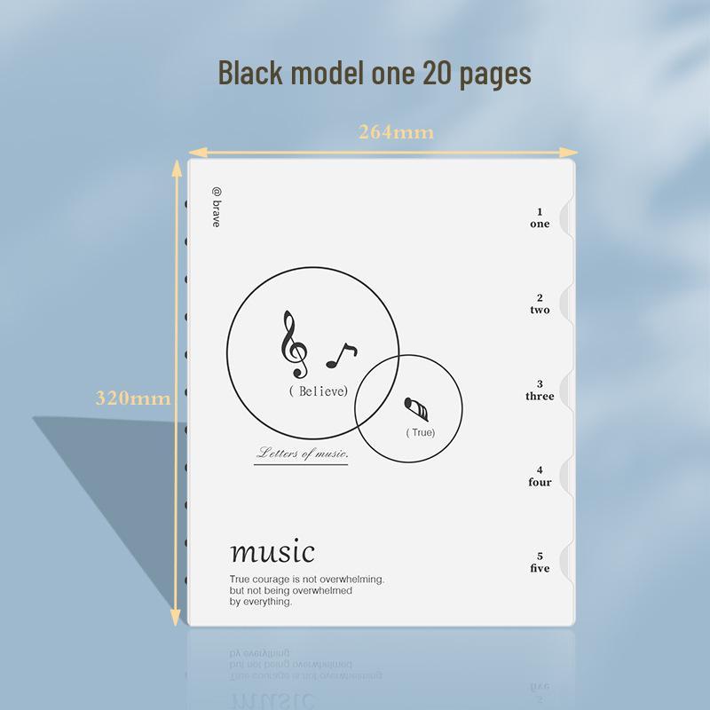 Detachable Mushroom Button Music Score Binder - Anti-Reverse, Three-Sided Sealed Document Folder