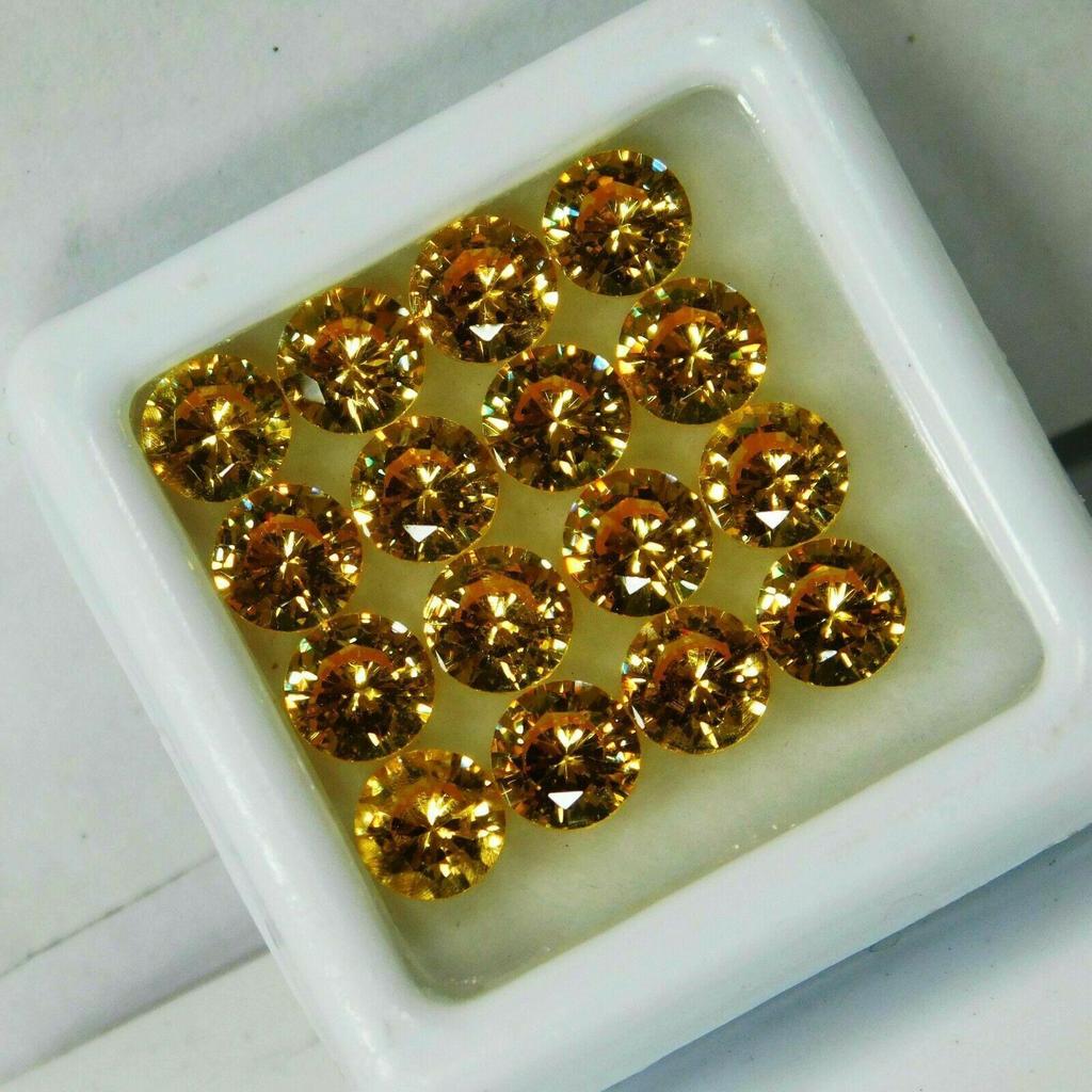 24 Pcs Lot Natural Yellow Sapphire Round Cut 5x5mm Certified Loose Gemstones