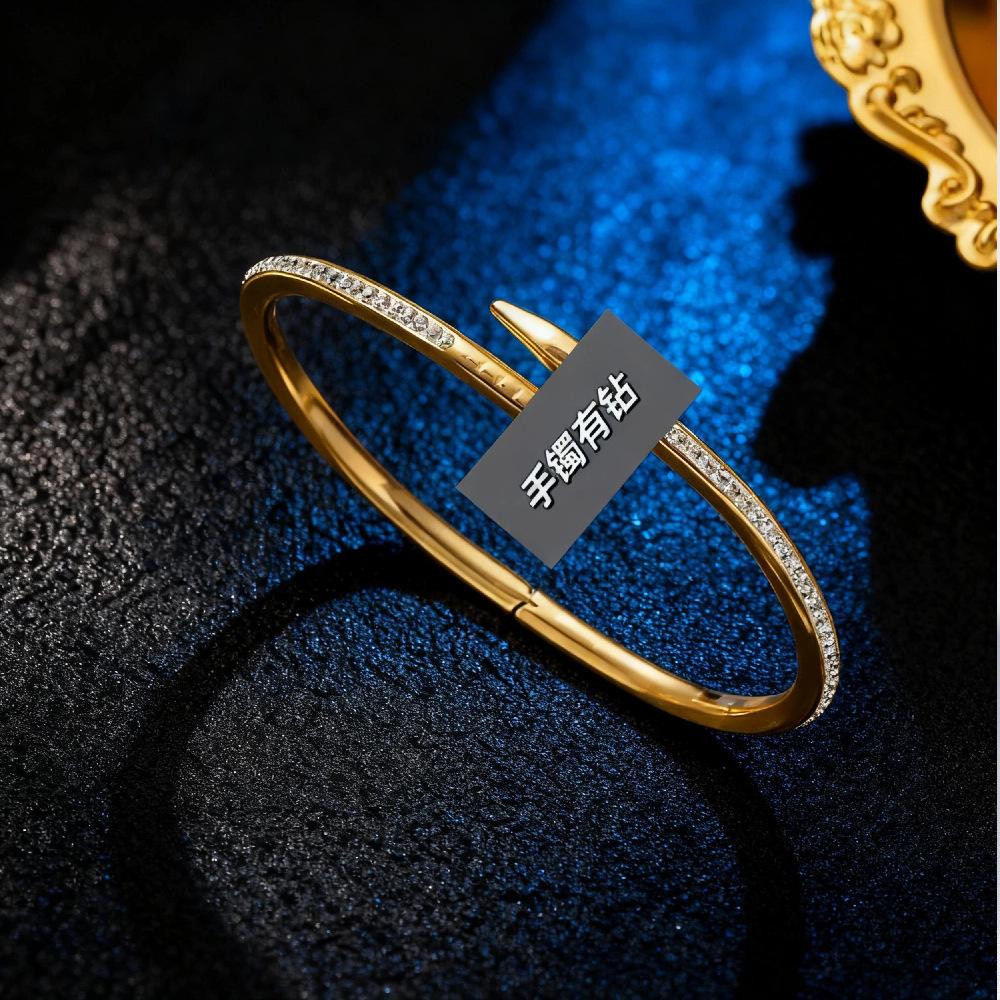 Bracelet Girls Niche Titanium Steel Jewelry Premium Sense Ins Wind Nail Opening Jewelry