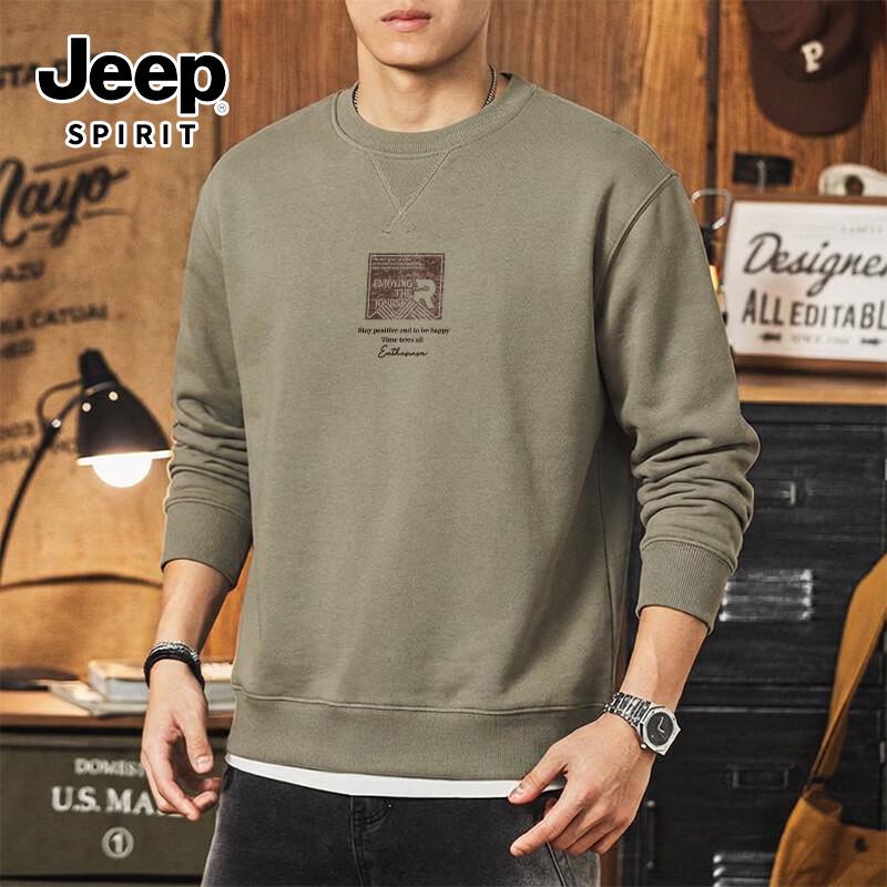 JEEP SPIRIT Unisex Round Neck Knit Sweatshirt