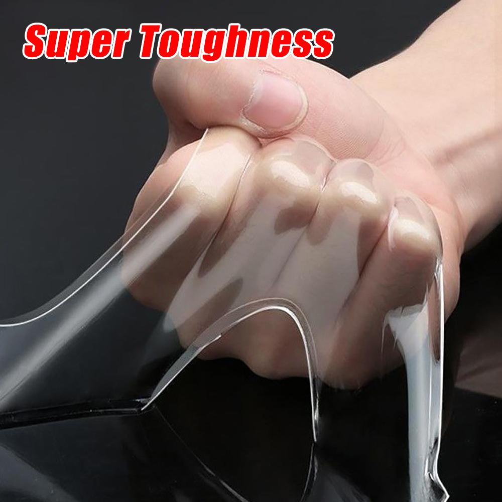 Dubbelhäftande tejp Nanotejp Återanvändbar Vattentät Väggklistermärke Icke-märkande Tvättbar Självhäftande Transparenta Tejper 1/2/3/5 Meter