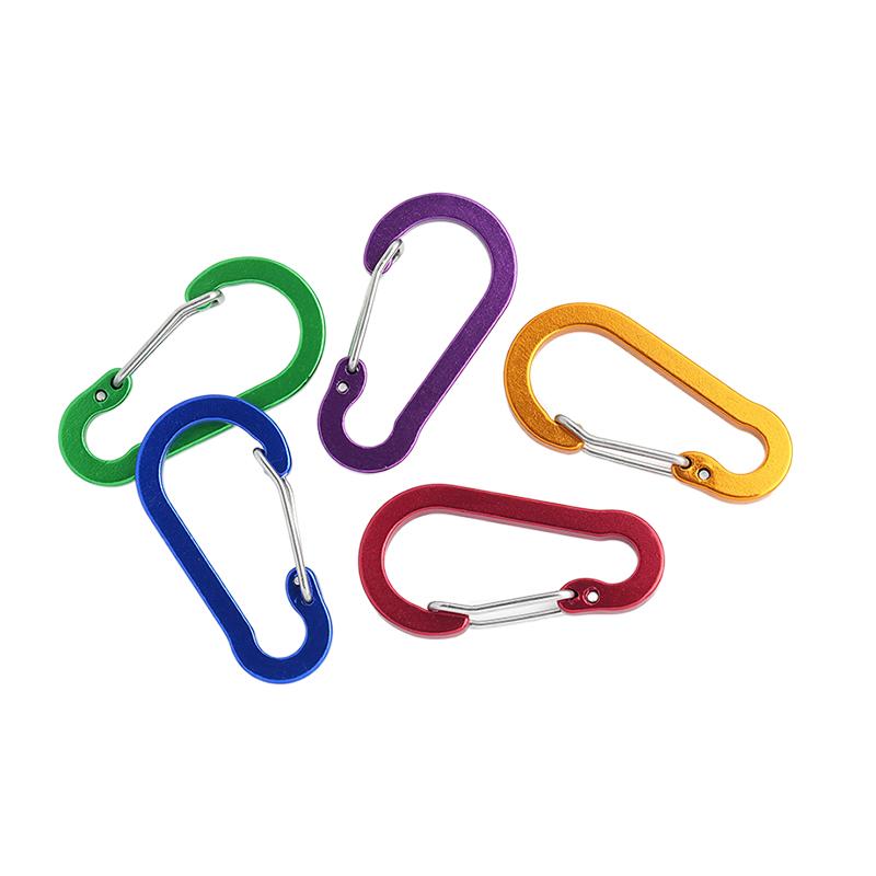6Pcs/lot Aluminum Alloy Carabiner Keychain Outdoor Camping Climbing Snap Clip Lock Buckle Hook Fishing Accessories
